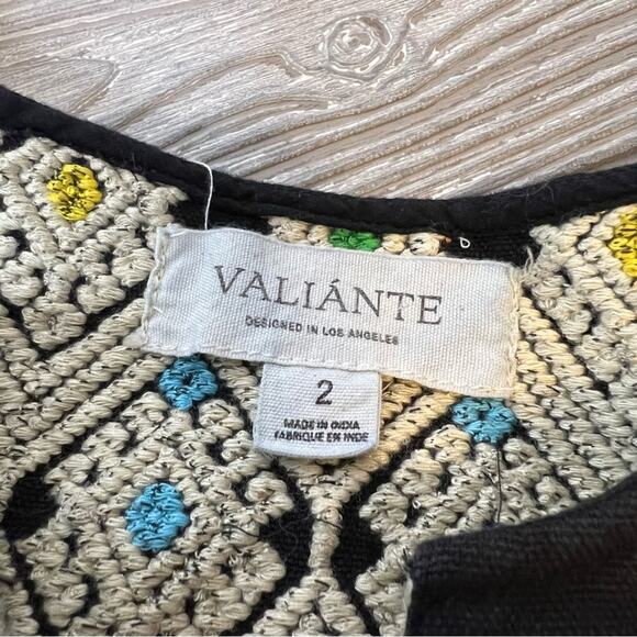 Anthropologie Valiante Panay Embroidered Caftan Black Size Medium - Picture 3 of 6